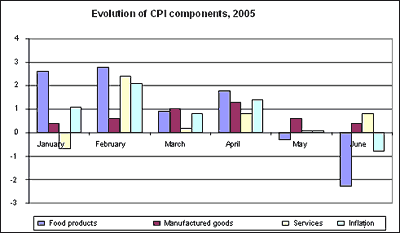 Evolution of CPI components, 2005
