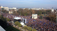Partidele aflate la guvernare au organizat acţiunea “Pentru Moldova! Pro Europa”